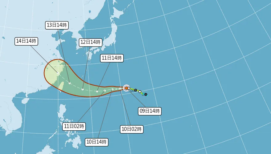 北部拉警報！楊柳颱風8/13起最接近　中部以北接大雨