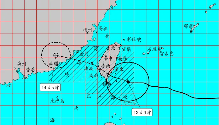 中颱楊柳達「巔峰姿態」！清晨6點暴風圈已觸陸