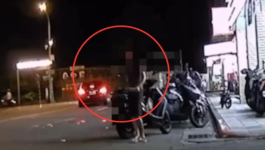 影/北市男子信義區深夜當街亮刀　警趕赴現場逮人送辦