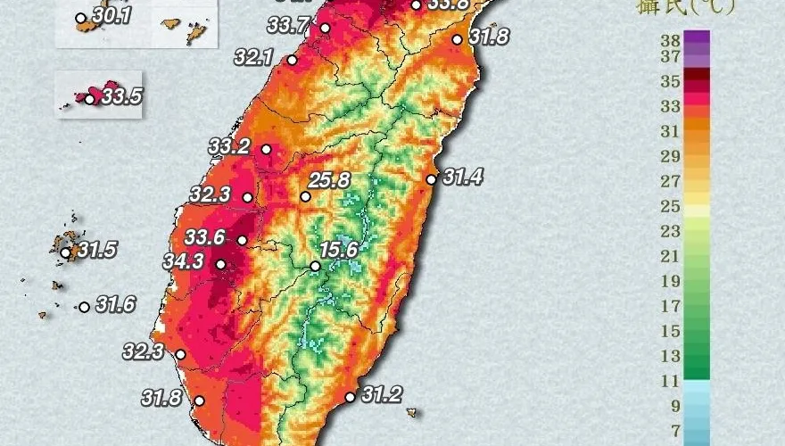 又見烤番薯！新北三峽38.7度全台最熱　西部13縣市高溫警戒