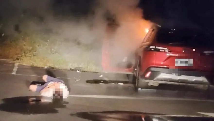 台南漁光島慘劇！失意男昏迷車上釀「全車狂燃」