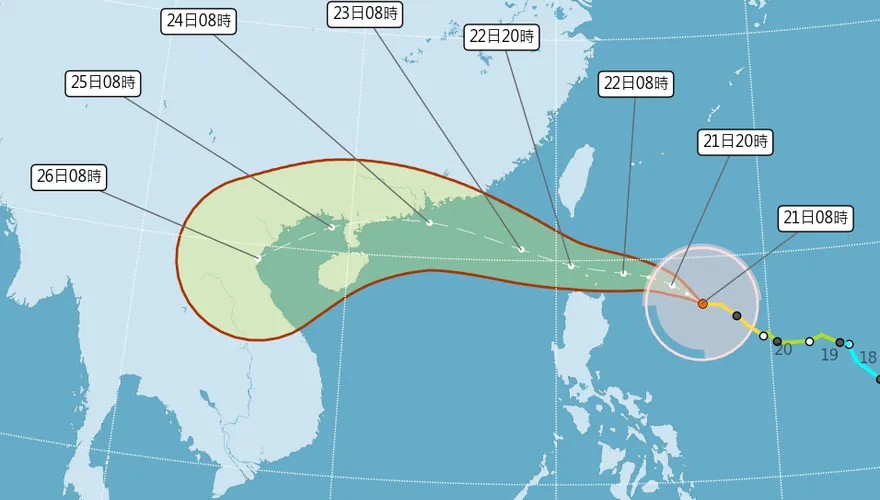 樺加沙最快今晚發陸警　明起3天風雨最猛「下到發紫」
