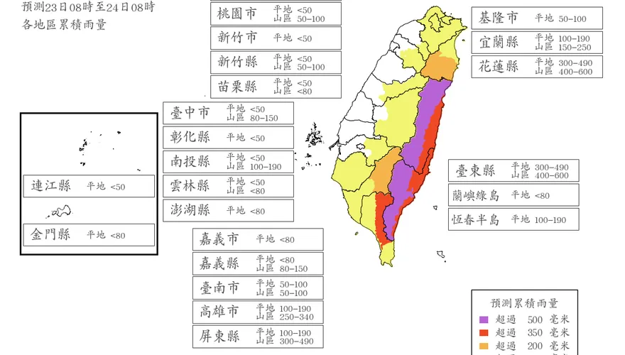 最新風雨預測出爐！　今7縣市達停班課標準