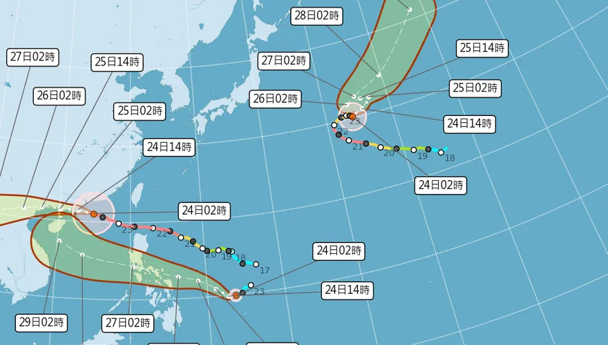 3颱共舞再現！「博羅依」今晨生成　花東續炸超大豪雨