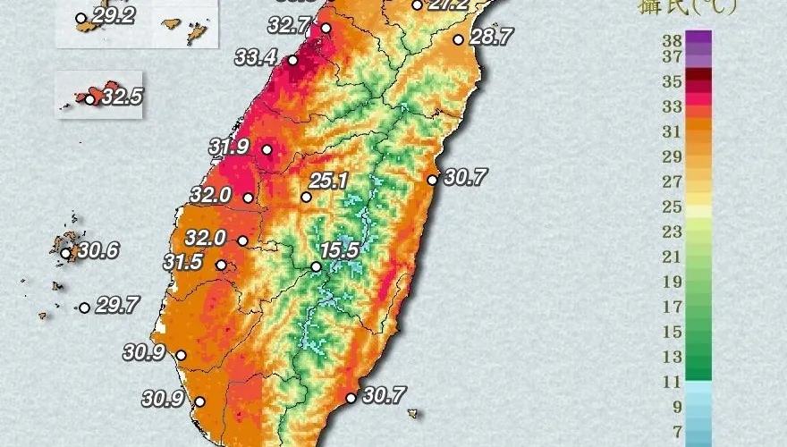 「寒露」現高溫！新北五股37.4度最熱　6縣市亮燈示警