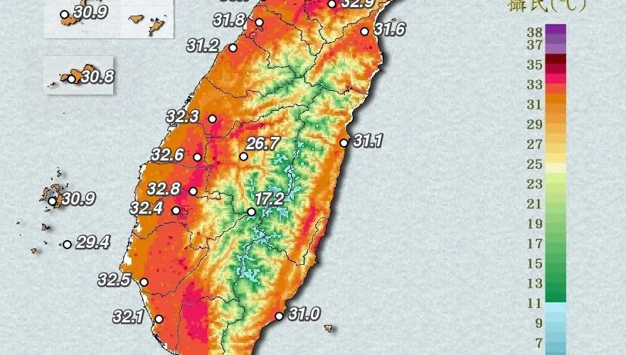 收假熱爆！北市內湖37.1度登全台最熱　7縣市亮燈警戒