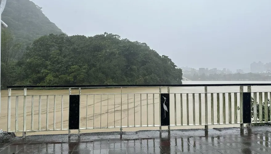 影/「風神」硬灌！北市大湖公園「水快滿出來」驚人畫面曝