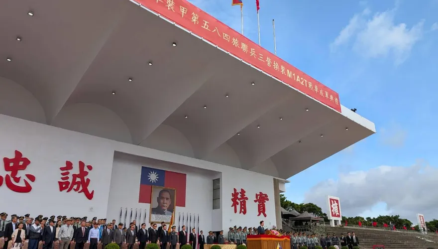 主持M1A2T戰車營成軍　賴清德：簽訂和平協議無法帶來和平