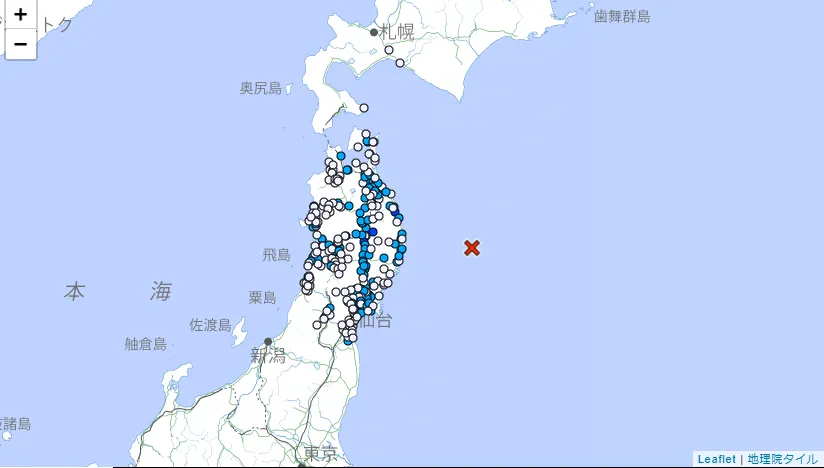 日本三陸近海地震　今晨狂搖6次「最大規模5.8」