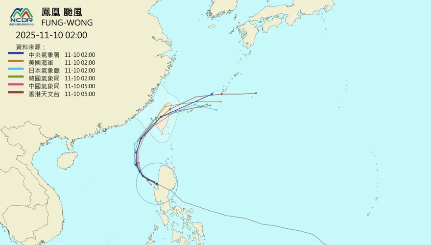 各國路徑曝！鳳凰將「登陸穿台」　致災雨炸北部、東部