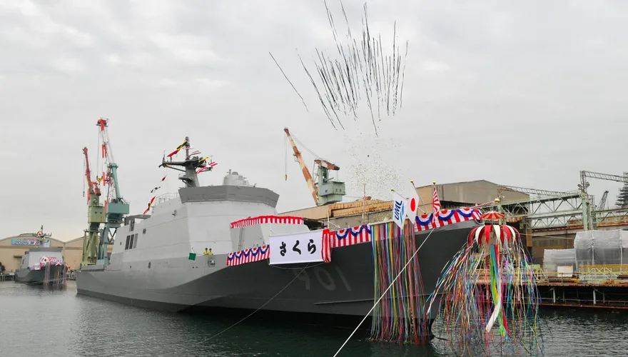 強化因應大陸灰色地帶作戰　日本首批近海巡邏艦下水
