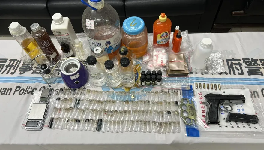 影/桃園警破製毒窟！逮1通緝犯、槍彈毒全抄
