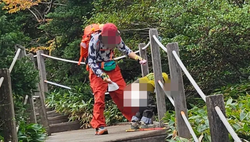南韓再傳疑陸客「隨地放屎」　母讓兒在國立公園脫褲排便惹網怒