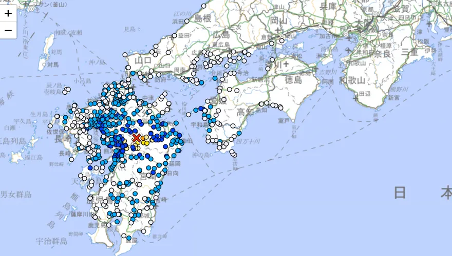 6年來最大震！日本熊本縣5.7地震　半小時內又狂搖7次