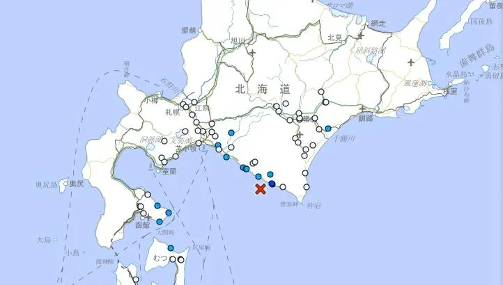 北海道今晨規模4.5地震　最大震度3級