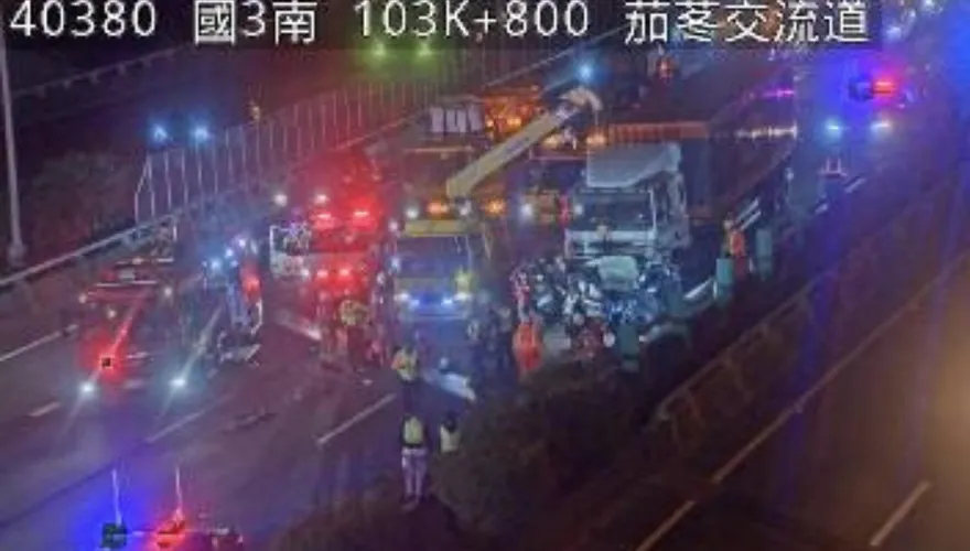 國道3號新竹段4車連環撞　6人受傷2人命危
