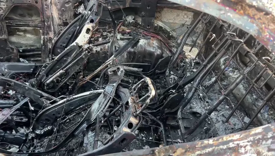 使用松香水！台中公墓停車場轎車燒成骨架　39歲男40%燒燙傷
