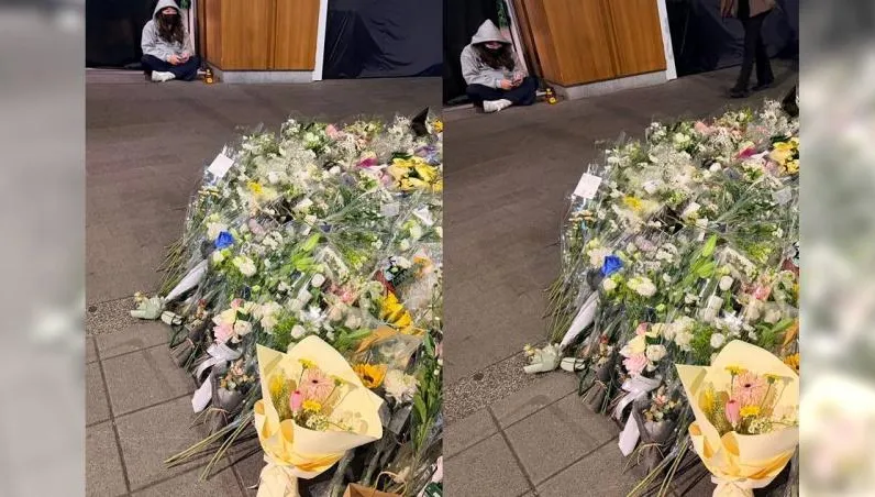 無辜騎士被張文殺害！民眾獻花目睹「姊姊深夜祭悼」痛哭