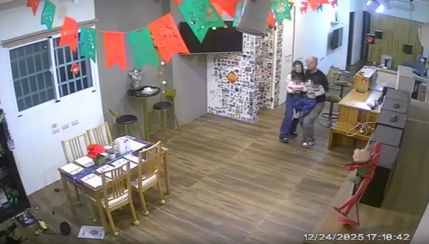 影/台東爸爸展現父愛偉大！強震「抱小孩.護妻」急帶全家逃命