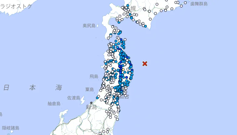 日本岩手縣外海跨年夜發生規模5.7地震　無海嘯風險