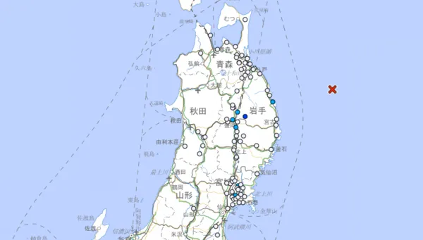 日本三陸外海晚間規模5.1強震！　最大震度初判3級
