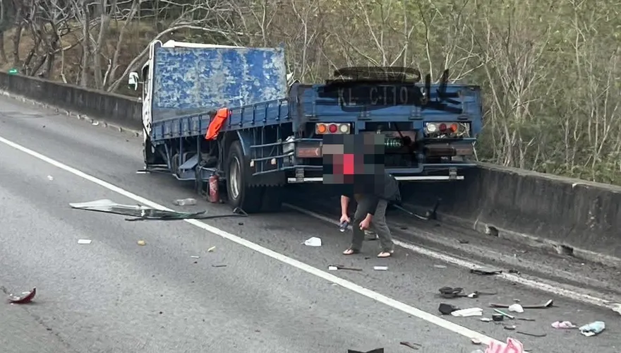 國道1號寶山段重大車禍　2貨車追撞1人當場死亡