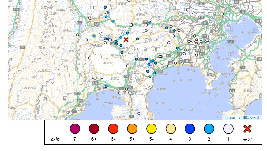 日本山梨縣東部發生規模4.1地震　無海嘯風險