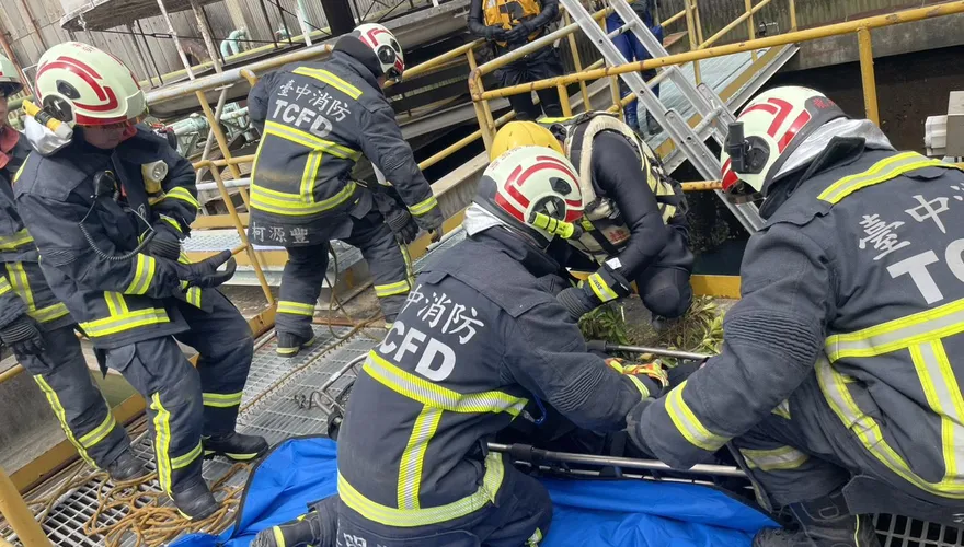 影/台玻台中廠工安意外！男員工「跌墜污水槽」救起身亡