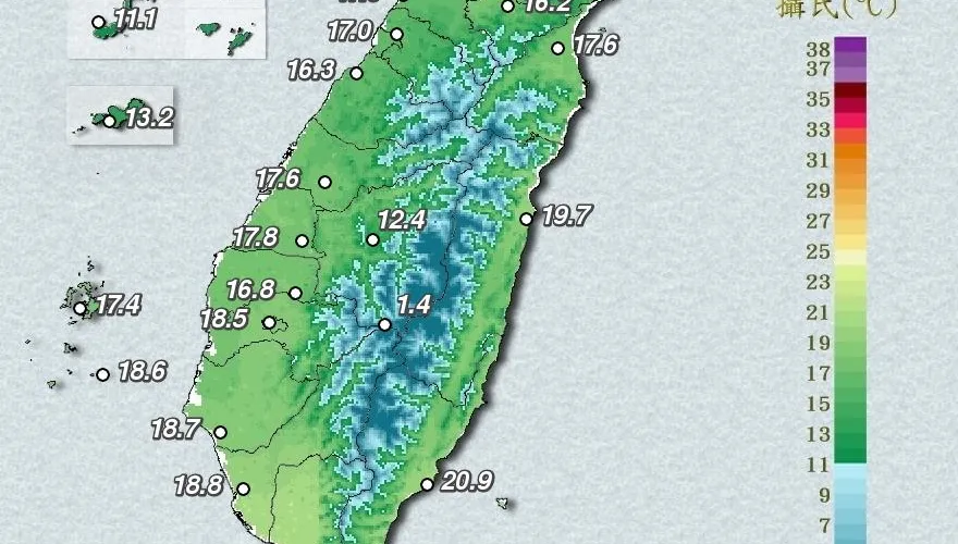 輻射冷卻發威！桃苗近山區溜滑梯式降溫　20日春分濕又冷