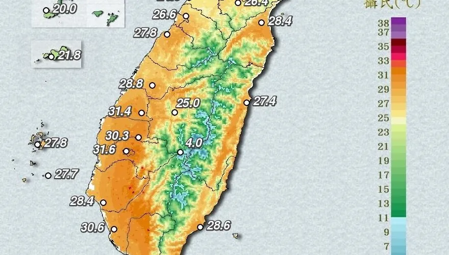 白天高溫炎熱！台南市亮黃燈　最熱飆35.5度