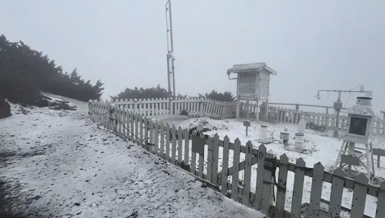 玉山今天中午降4月雪！銀白世界曝光