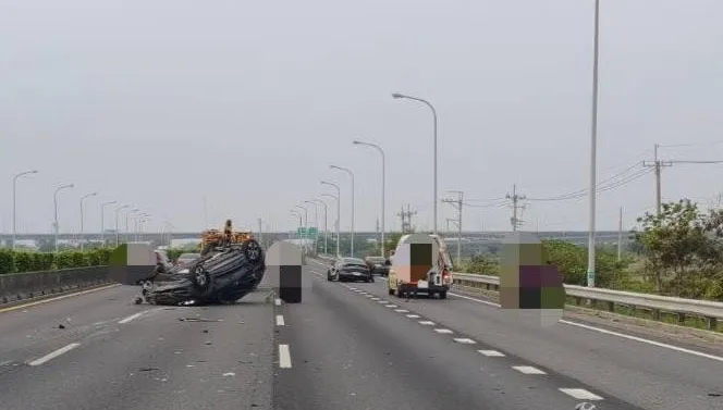 清明連假首日！國1下營路段3車追撞　1傷送醫