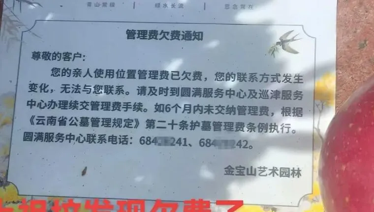 墓碑被貼「欠費通知」！陸網友掃墓傻眼　不繳恐淪「無主墓」