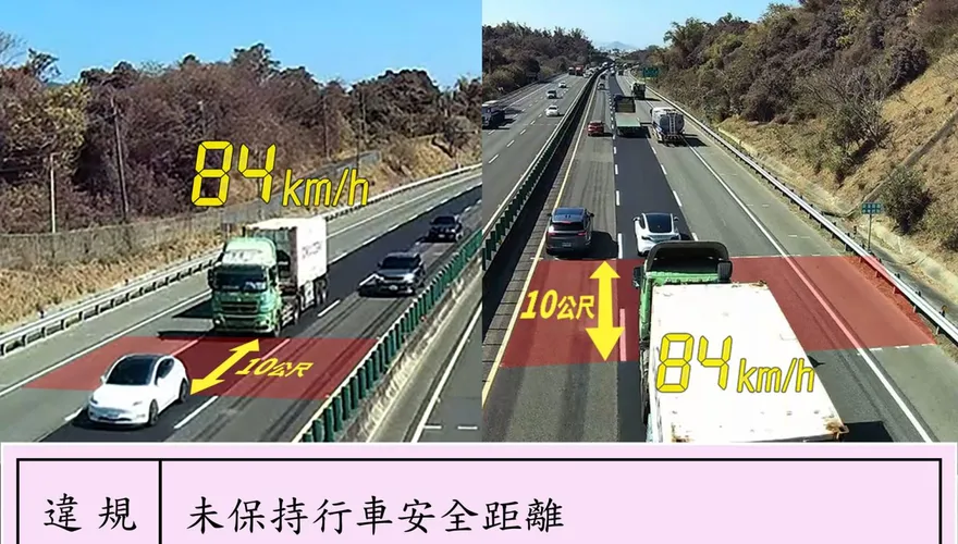 違規罰3千起跳！警親授「一黑一白」判斷國道安全距離