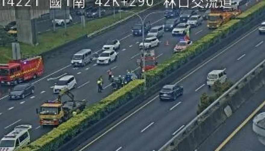 國道1號林口段3車追撞車禍　壅塞回堵5公里