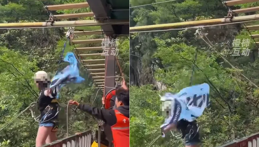 影/悚！陸女玩「懸崖鞦韆」墜亡　出發前驚喊安全繩「沒拴緊」