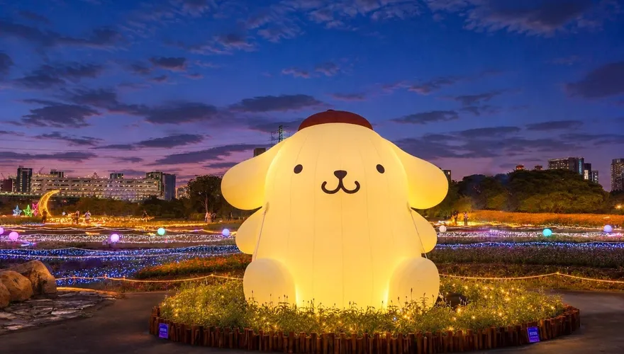 2026新北河濱蝶戀季登場　巨大「布丁狗」現身花海