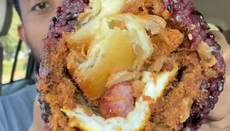 紫米飯糰紅到美國「超大一顆」　網笑：會睡到晚上