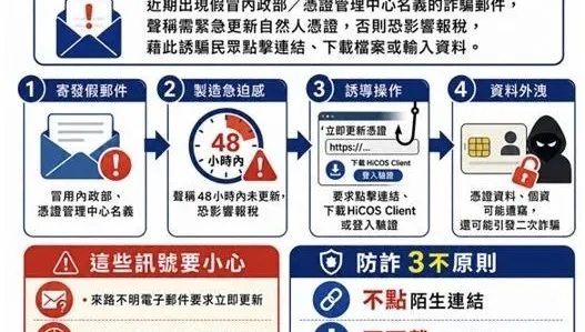 詐團藉報稅季「更新自然人憑證」騙個資　刑事局緊急示警