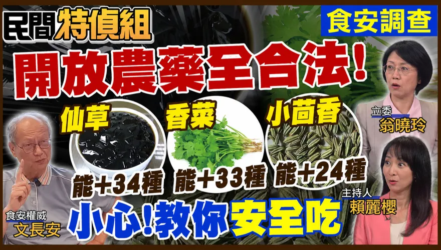 民間特偵組 /從萊豬、萊牛到農藥殘留標準鬆綁！食安專家提出警告：小心雞尾酒農藥！翁曉玲：再多經濟成長換不回人民健康