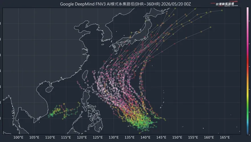 月底恐進入颱風活躍期　專家揭AI預測：各國模擬分歧大