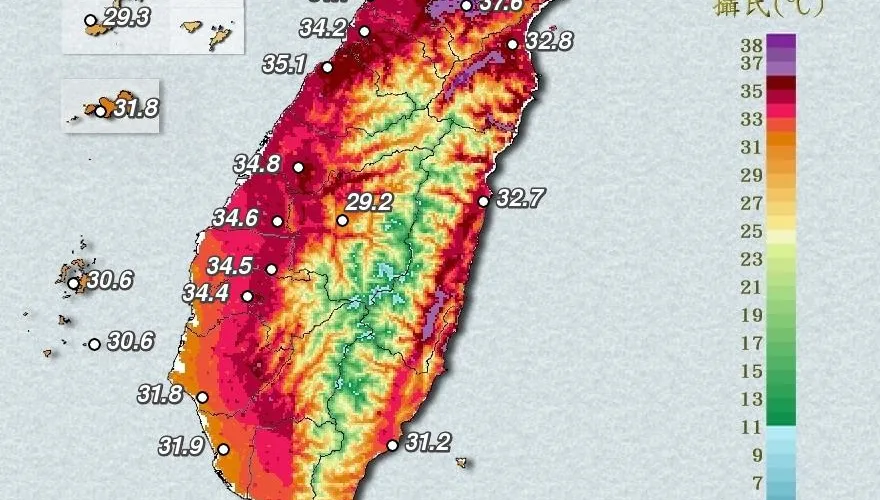 夏天成「烤爐」！台南玉井39.8度全台最熱　19縣市高溫警戒