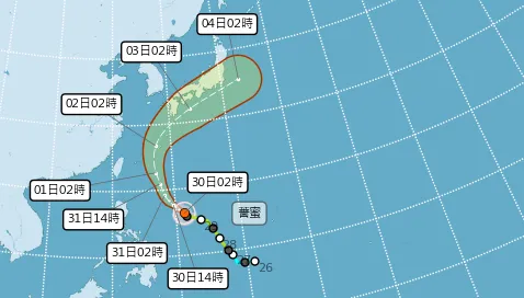 薔蜜颱風將轉中颱　6/1迎風面北部、東北部轉雨