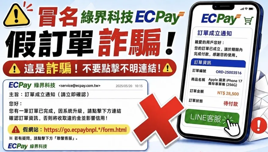 詐團新招假冒綠界第三方支付　刑事局公布常用話術