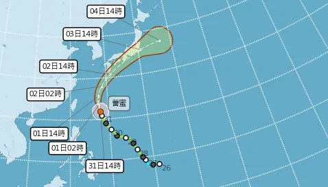 薔蜜颱風明天最接近台灣！北部東北部防陣雨　下週四雨水來襲