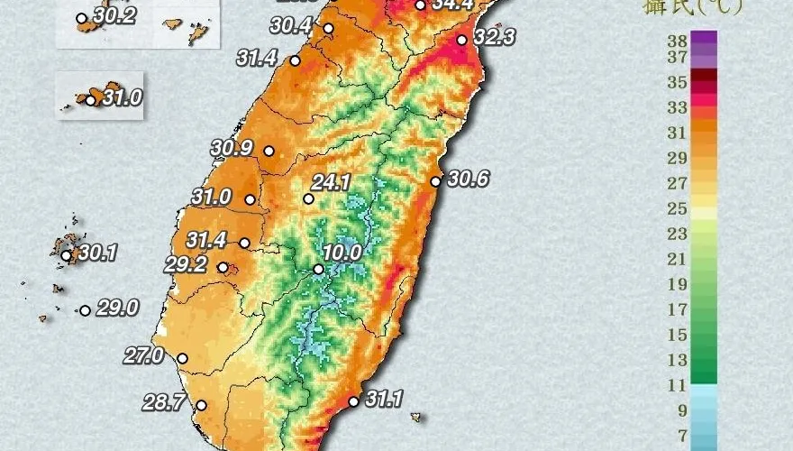 熱又燙！花蓮玉里飆39.4度　台東颳焚風、6縣市警戒