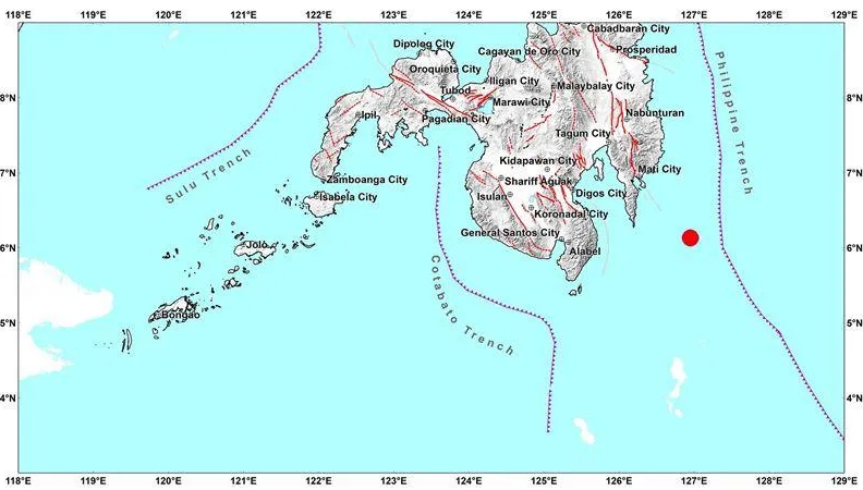 震源深破百公里！菲律賓外海規模6.2強震　暫無海嘯警報