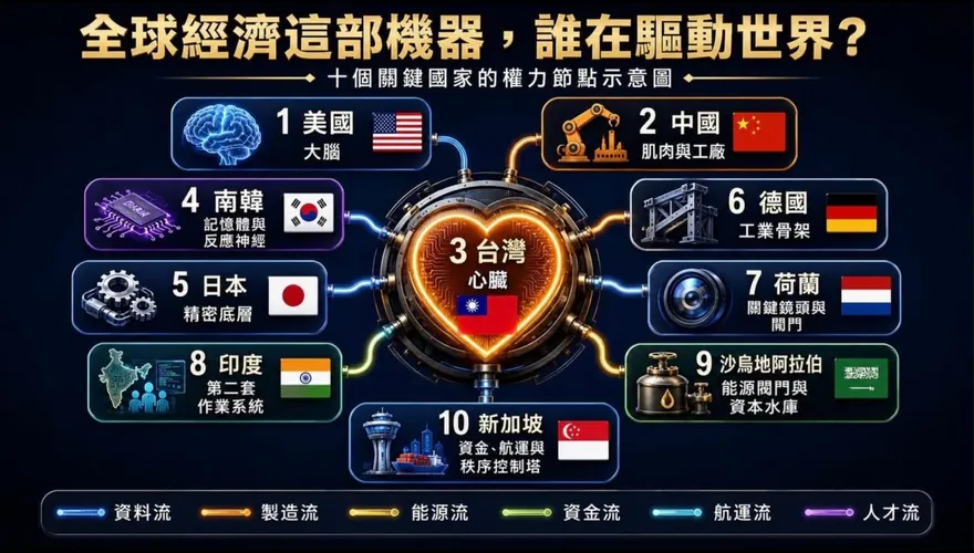 世界重新定位！謝金河曝驅動全球10國：台灣是心臟