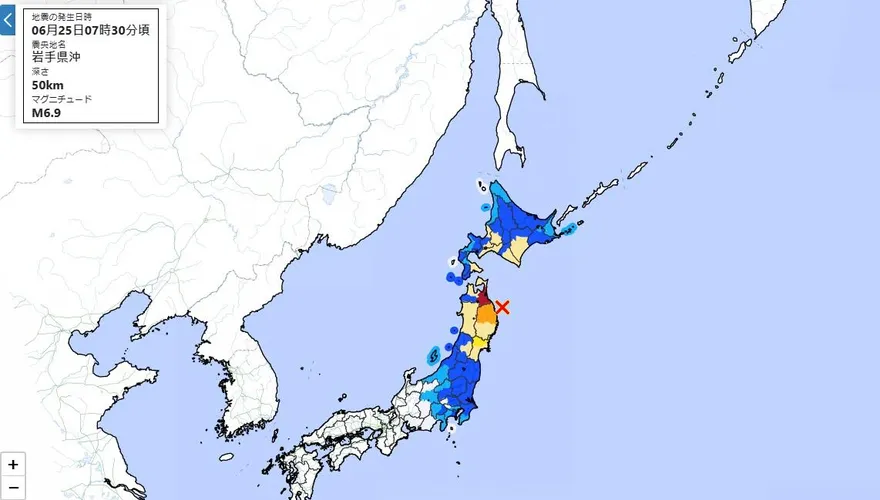 東京也有感！日本爆規模6.9強震　青森震度6強