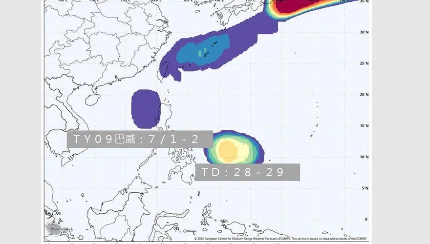 「巴威颱風」最快7/1生成　賈新興曝路徑：朝南海移動